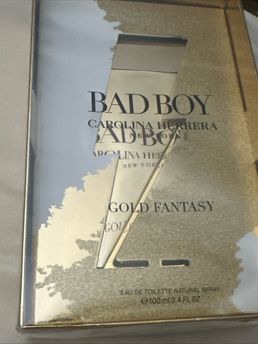 Carolina Herrera Bad Boy Gold Fantasy EDT,3.4 oz., New